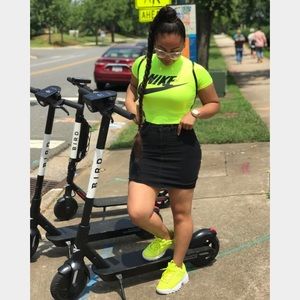 Reworked Green/yellow Nike neon bodysuit Sz S